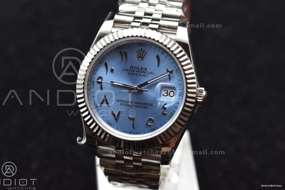 Edition Blue Marker Bracelet Dial 126334 Arabic Best 904L 41 Jubilee SA Classic 1:1 Steel DIWF on 640 Ice DateJust 0401